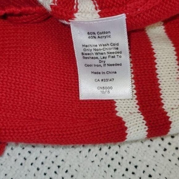 Talbots Nautical Embellished Knitted Graphic Patriotic "Anchor" LS Sz. M Sweater - Picture 9 of 9